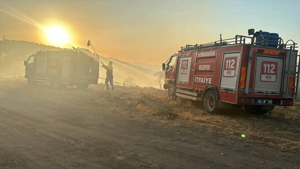 Afyonkarahisar’da bademlik ve otlukta yangın 