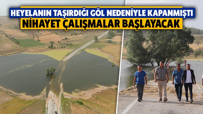 Kütahya’da taşan göl nedeniyle kapanan yol açılacak