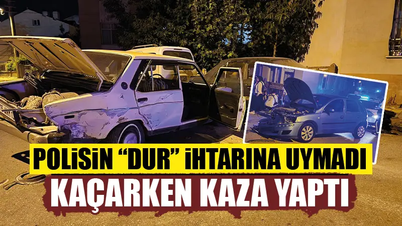 Kütahya’da alkollü aday sürücü polisten kaçarken kaza yaptı