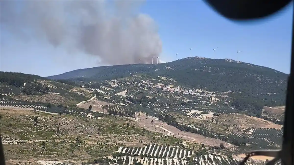 Manisa’da çıkan orman yangınına müdahale ediliyor