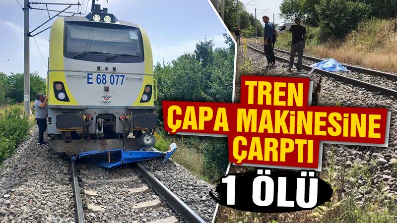 Kütahya’da tren çapa makinesine