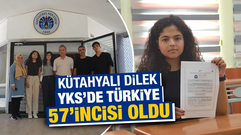 Kütahyalı öğrenci YKS’de Türkiye 57’incisi oldu