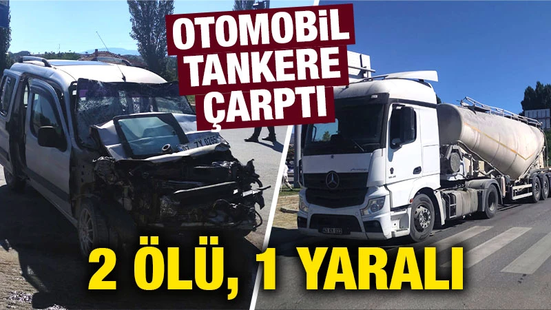 Kütahya’da otomobil tankere çarptı: 2 ölü, 1 yaralı