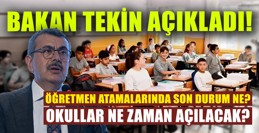 Bakan Tekin'den önemli açıklamalar.