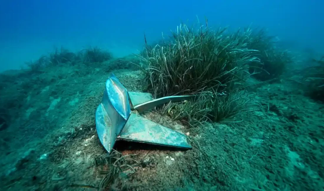 Gezi teknelerinin çapaları, deniz