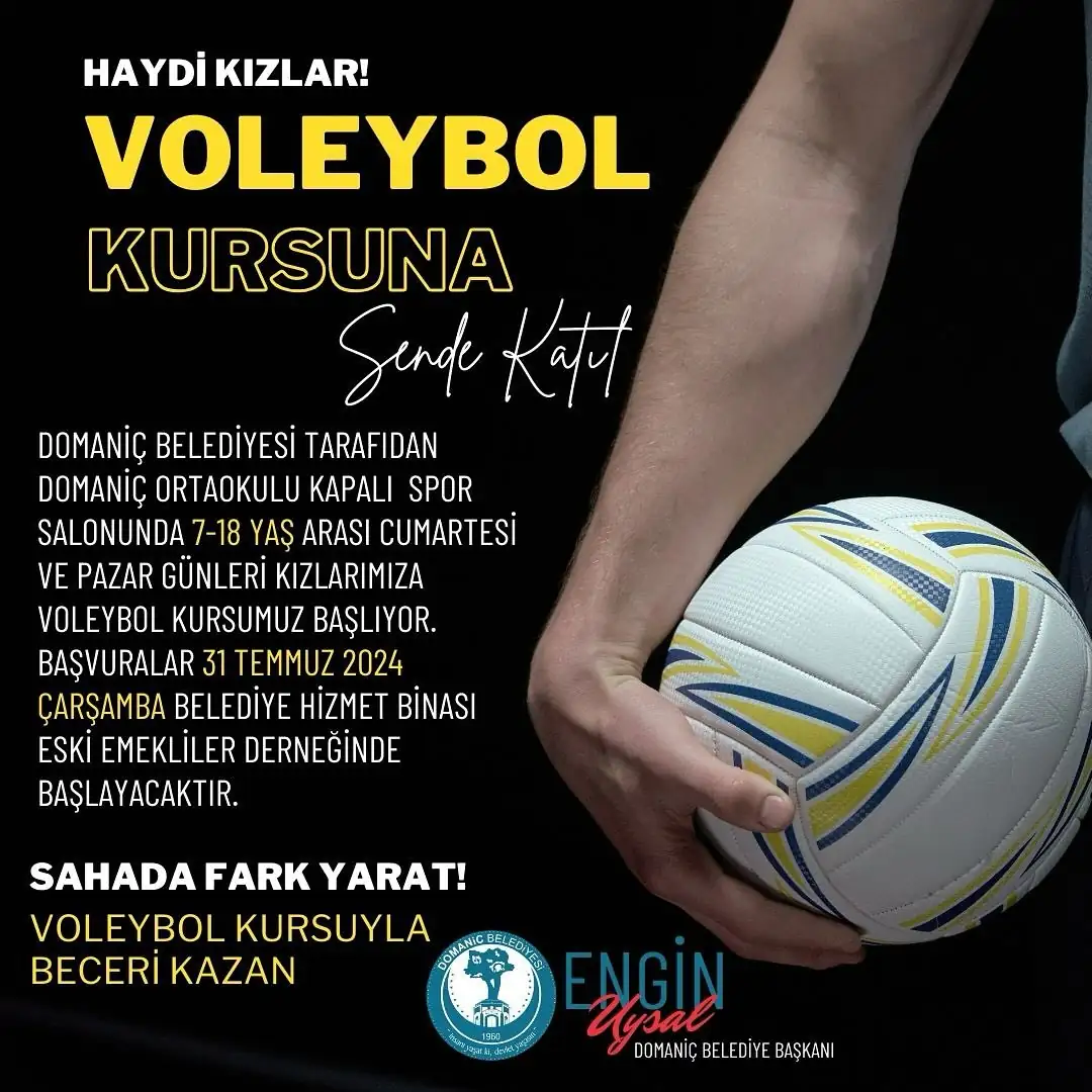 Kütahya Domaniç'te kız çocukları için voleybol kursu açıldı