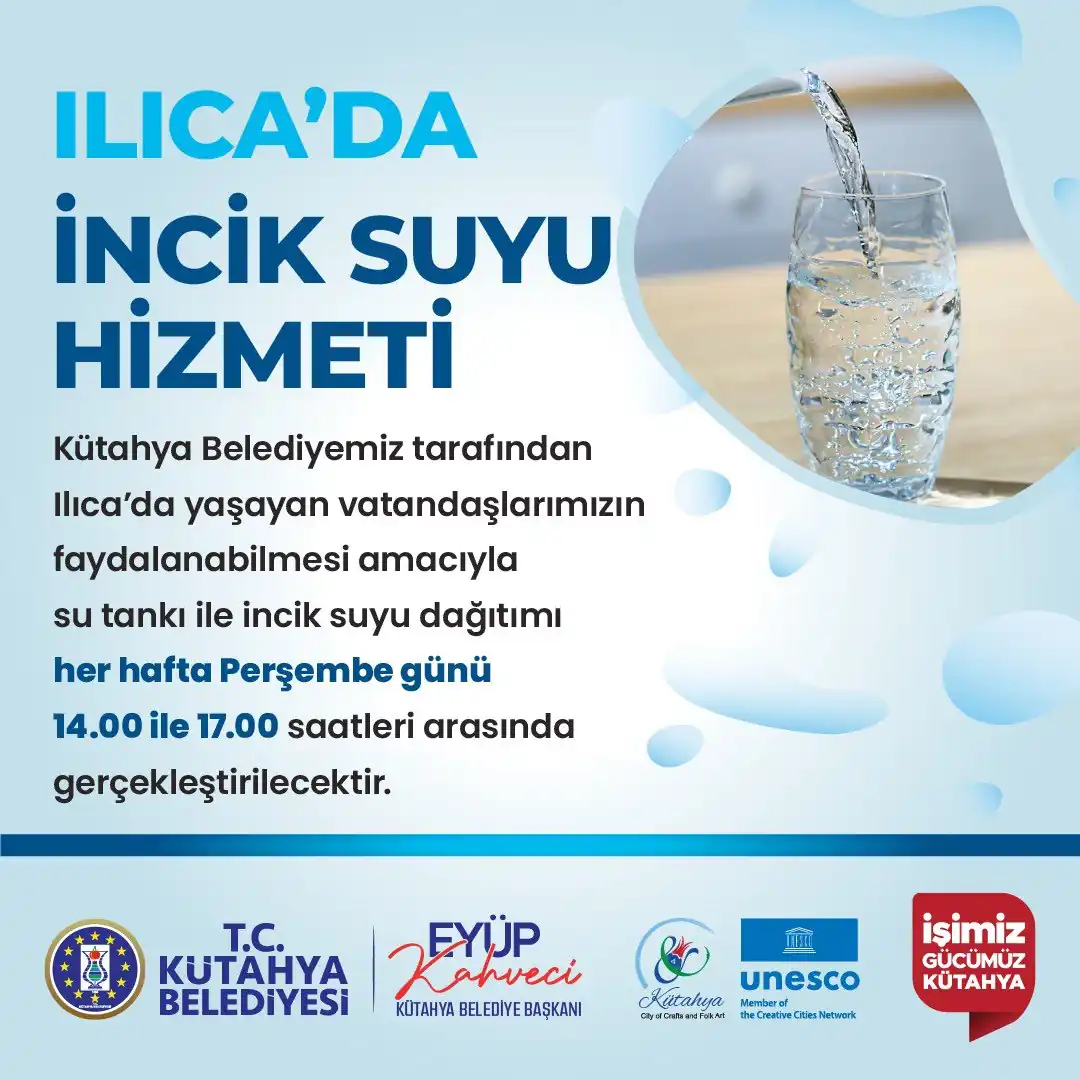 Kütahya Ilıca'da su dağıtımı yapılacak