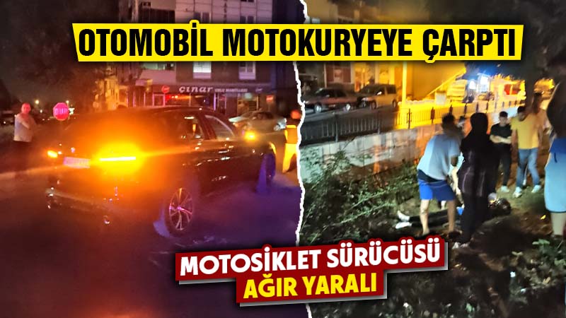 Kütahya’da otomobilin çarptığı motokurye ağır yaralandı