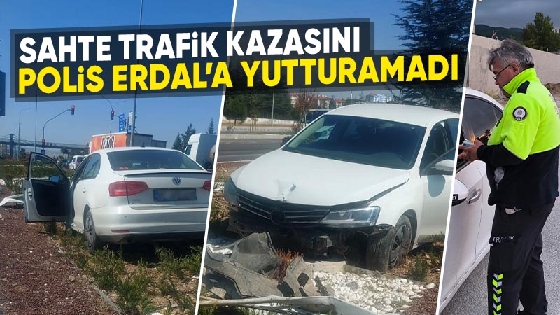 Kütahya’da polis, düzmece kazayı anlandı