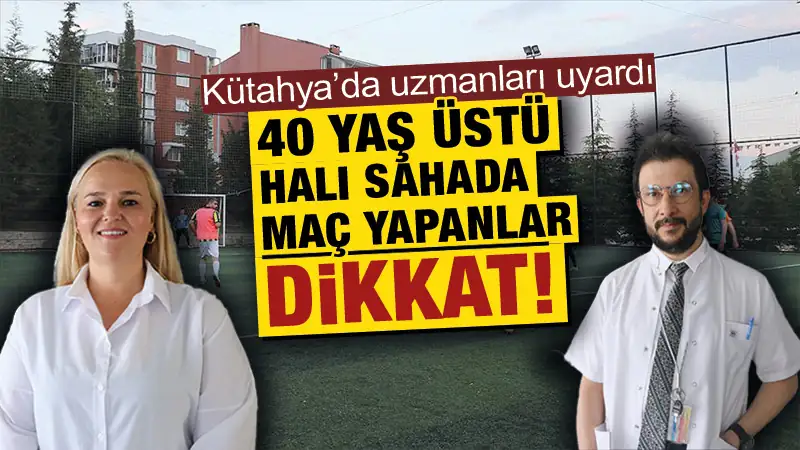 Kütahya’da ileri yaştakiler halı sahada maç yaparken dikkat