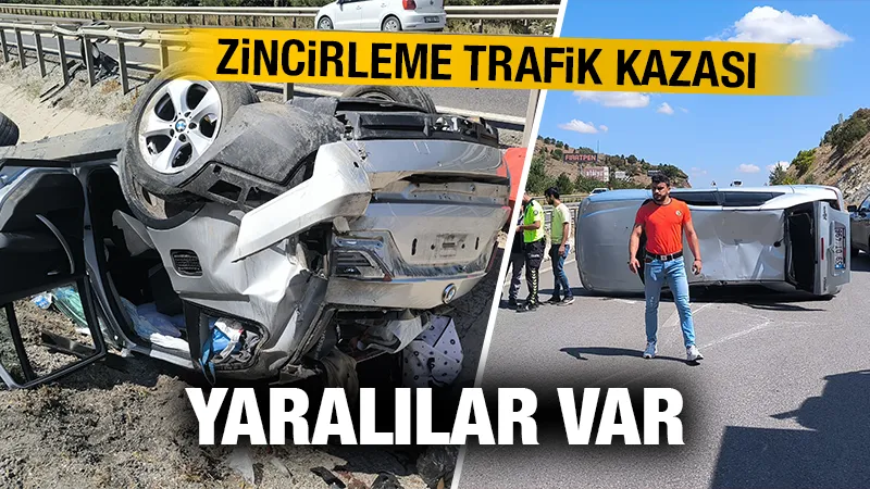 Kütahya’da zincirleme trafik kazası,