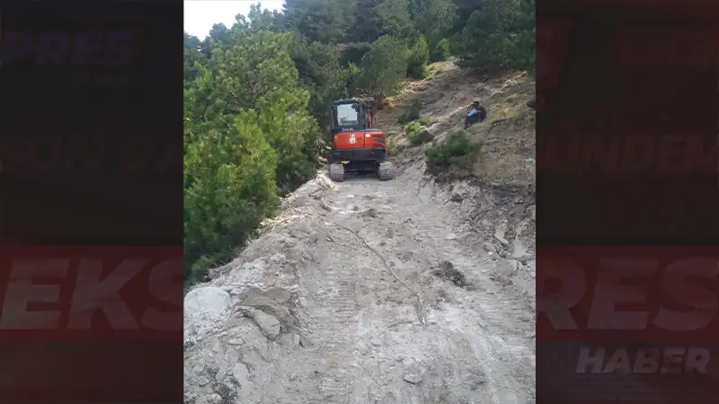 Afyonkarahisar'da eğimli arazide kalan inek kurtarıldı