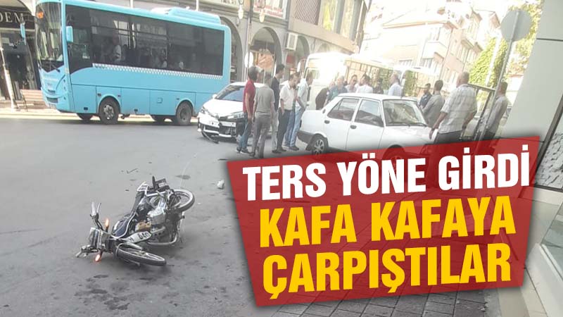 Kütahya’da motosiklet ile otomobil kafa kafaya çarpıştı