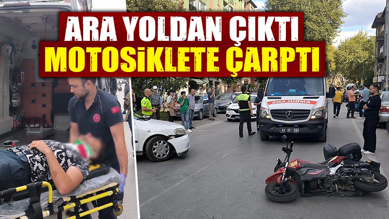 Kütahya’da otomobil motosiklete çarptı