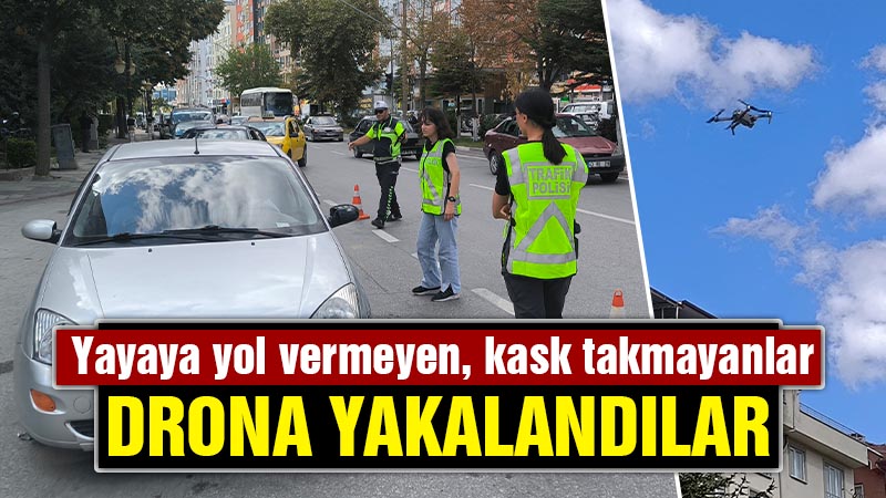 Kütahya’da polis ekiplerinden dronlu denetim