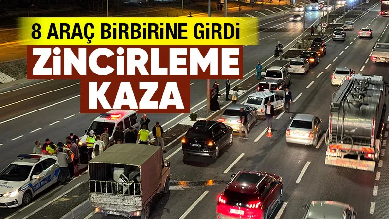 Kütahya’da 8 araçlı zincirleme trafik kazası