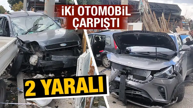 Kütahya’da iki otomobil çarpıştı, 2 yaralı