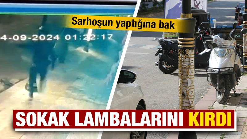 Kütahya’da alkollü şahıs sokak lambalarını kırdı